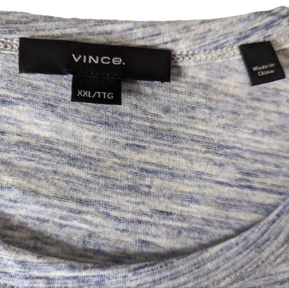 Vince  Streaky Cotton Jersey Crewneck T-SHIRT... Size XXL - Picture 5 of 8